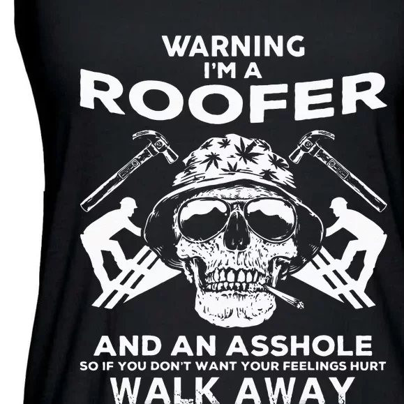 Roofer Skull Roofer Ladies Essential Flowy Tank