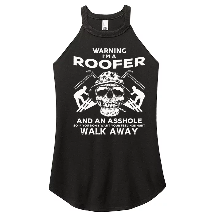 Roofer Skull Roofer Women’s Perfect Tri Rocker Tank