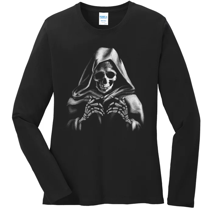 Reaper Skeleton Ladies Long Sleeve Shirt