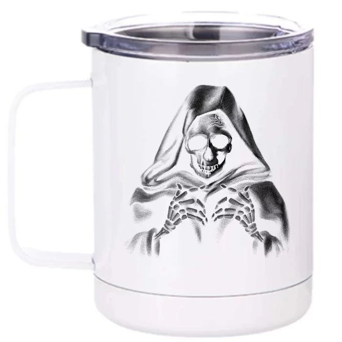 Reaper Skeleton Front & Back 12oz Stainless Steel Tumbler Cup