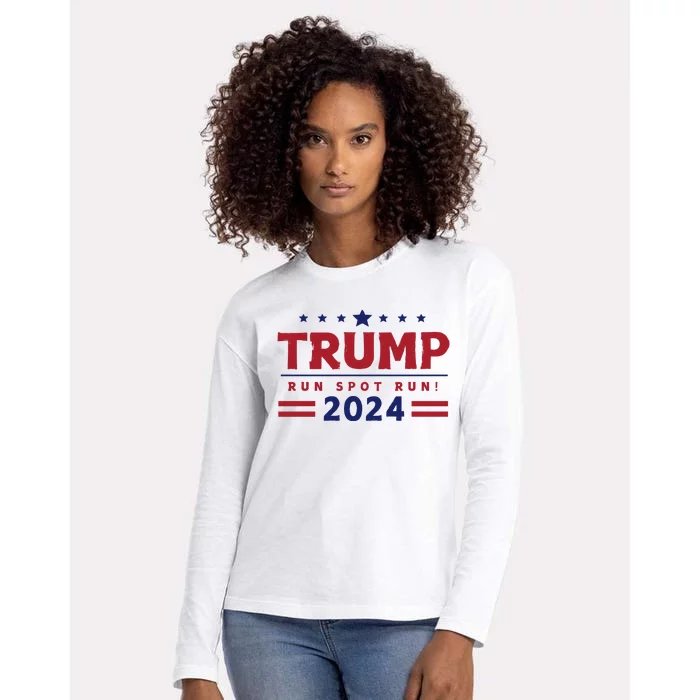 Run Spot Run Trump 2024 Womens Cotton Relaxed Long Sleeve T-Shirt