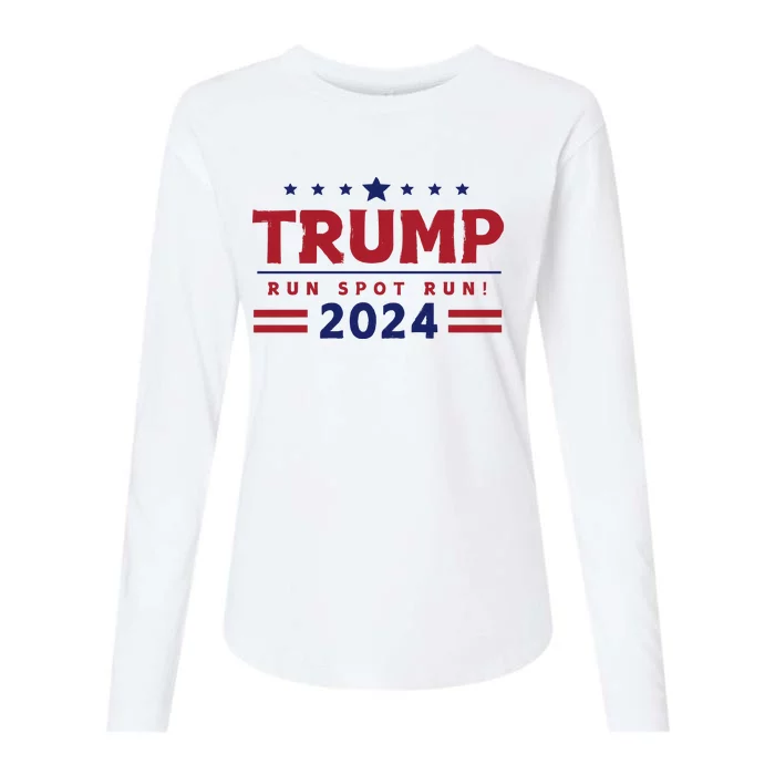 Run Spot Run Trump 2024 Womens Cotton Relaxed Long Sleeve T-Shirt