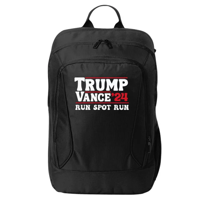 Run Spot Run Trump Vance 2024 Funny Election Debate City Backpack