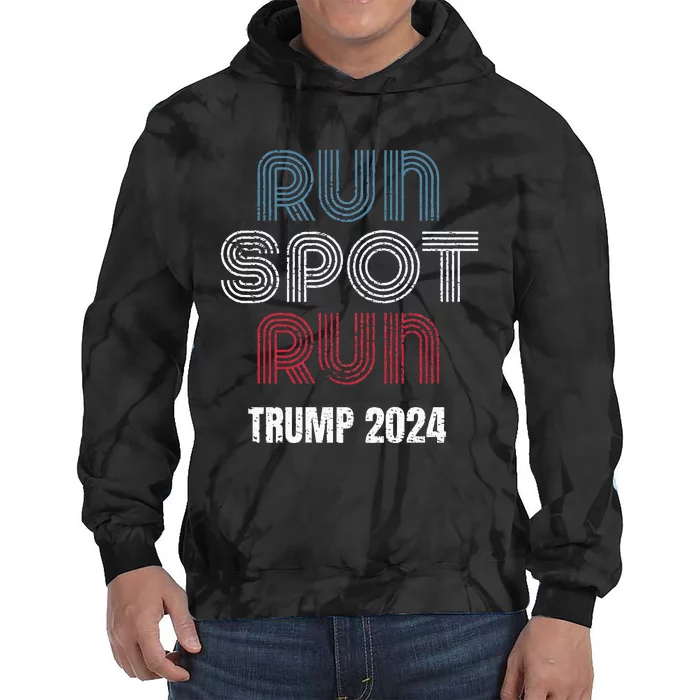 Run Spot Run Run Spot Run Trump Kamala Debate 2024 Tie Dye Hoodie