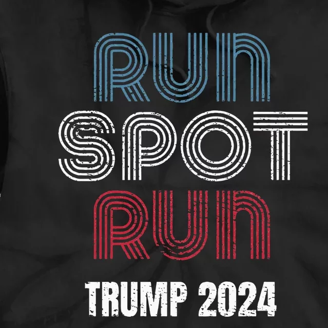 Run Spot Run Run Spot Run Trump Kamala Debate 2024 Tie Dye Hoodie