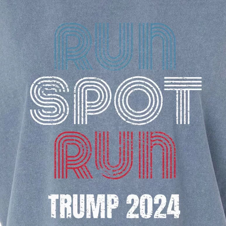 Run Spot Run Run Spot Run Trump Kamala Debate 2024 Garment-Dyed Women's Muscle Tee