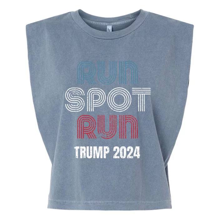 Run Spot Run Run Spot Run Trump Kamala Debate 2024 Garment-Dyed Women's Muscle Tee