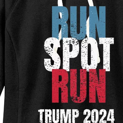 Run Spot Run Run Spot Run Trump Kamala Debate 2024 Women's Fleece Hoodie