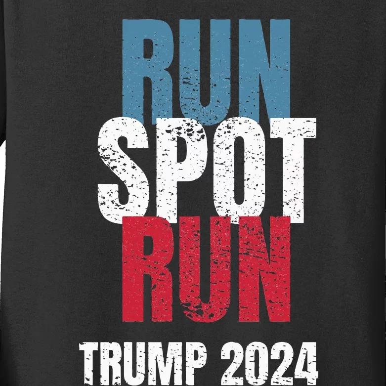 Run Spot Run Run Spot Run Trump Kamala Debate 2024 Kids Long Sleeve Shirt