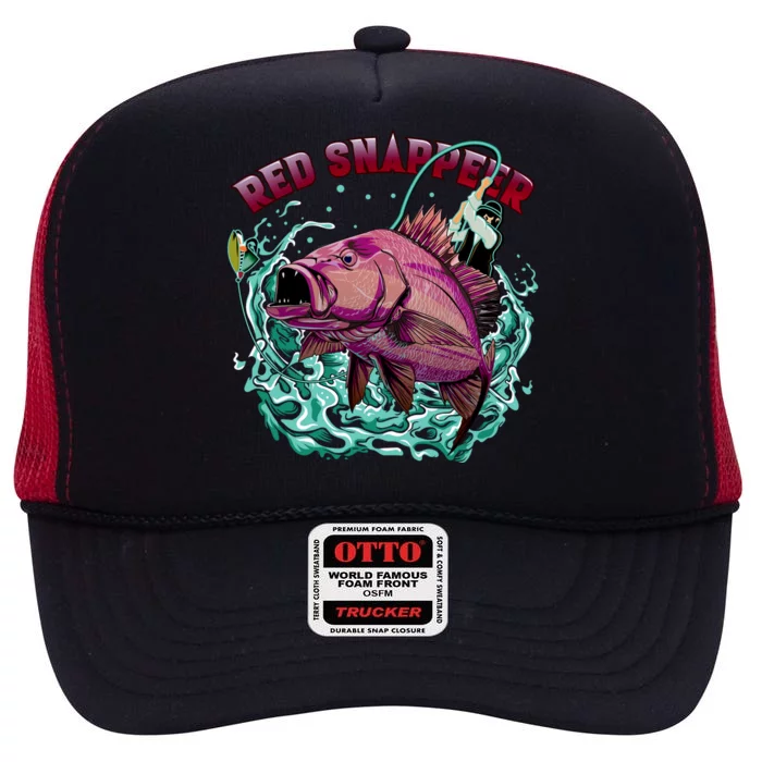 Red Snapper High Crown Mesh Trucker Hat