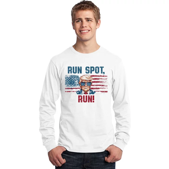 Run Spot Run Funny Donald Trump Debate Quote 2024 Kamala Tall Long Sleeve T-Shirt