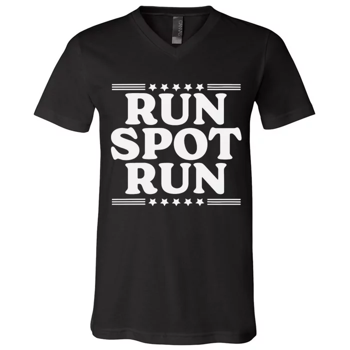 Run Spot Run Trump V-Neck T-Shirt