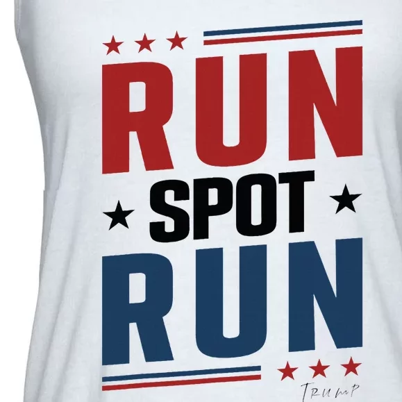 Run Spot Run Run Spot Run Trump 2024 Ladies Essential Flowy Tank