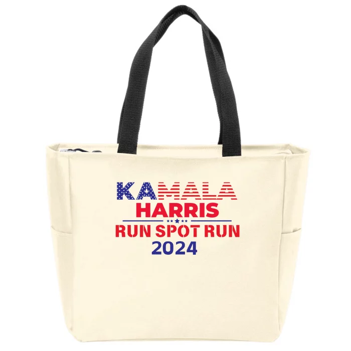 Run Spot Run Donald Trump Debate 2024 Kamala Zip Tote Bag