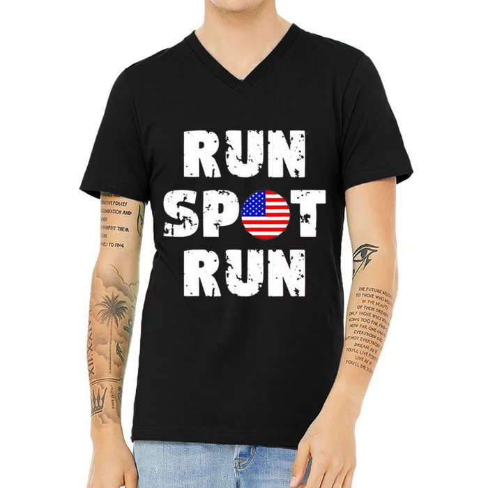 Run Spot Run Trump V-Neck T-Shirt