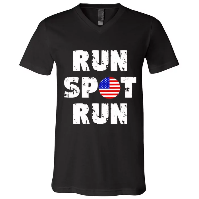 Run Spot Run Trump V-Neck T-Shirt