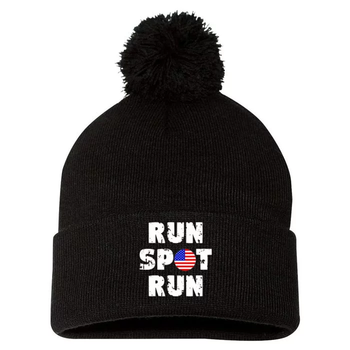 Run Spot Run Trump Pom Pom 12in Knit Beanie