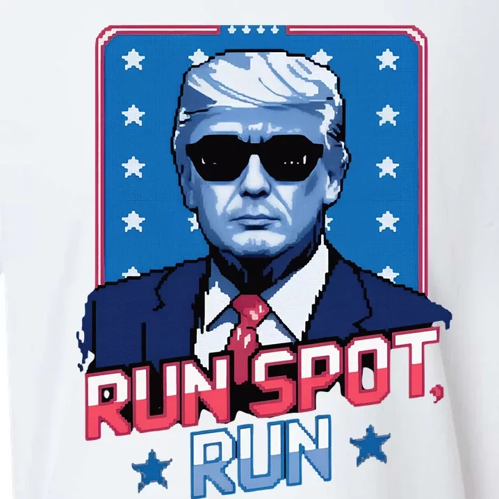 Run Spot Run Debate Trump Kamala 2024 Sueded Cloud Jersey T-Shirt