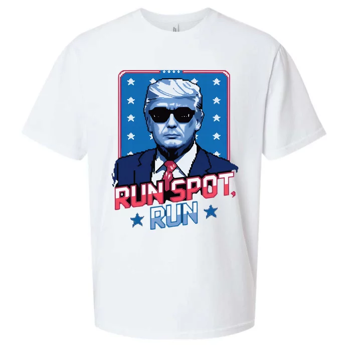 Run Spot Run Debate Trump Kamala 2024 Sueded Cloud Jersey T-Shirt