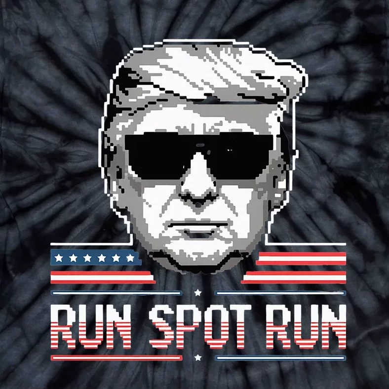 Run Spot Run Funny Quote Debate Trump Kamala Election 2024 Tie-Dye T-Shirt