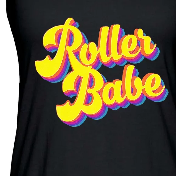 Roller Skate Retro 70s Derby Skater Babe Roller Disco Ladies Essential Flowy Tank