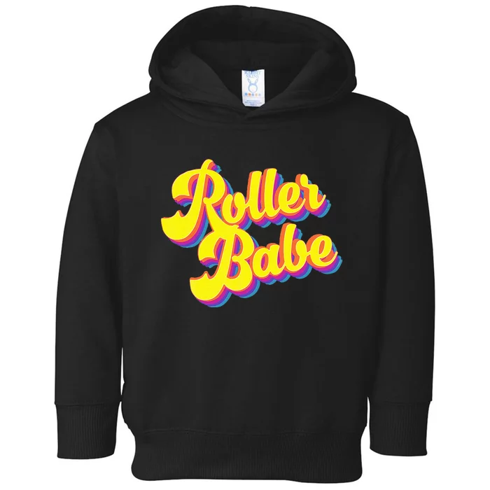 Roller Skate Retro 70s Derby Skater Babe Roller Disco Toddler Hoodie