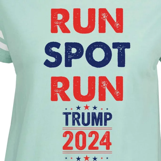 Run Spot Run 2024 Trump Debate Election 2024 Enza Ladies Jersey Football T-Shirt