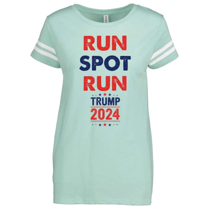 Run Spot Run 2024 Trump Debate Election 2024 Enza Ladies Jersey Football T-Shirt