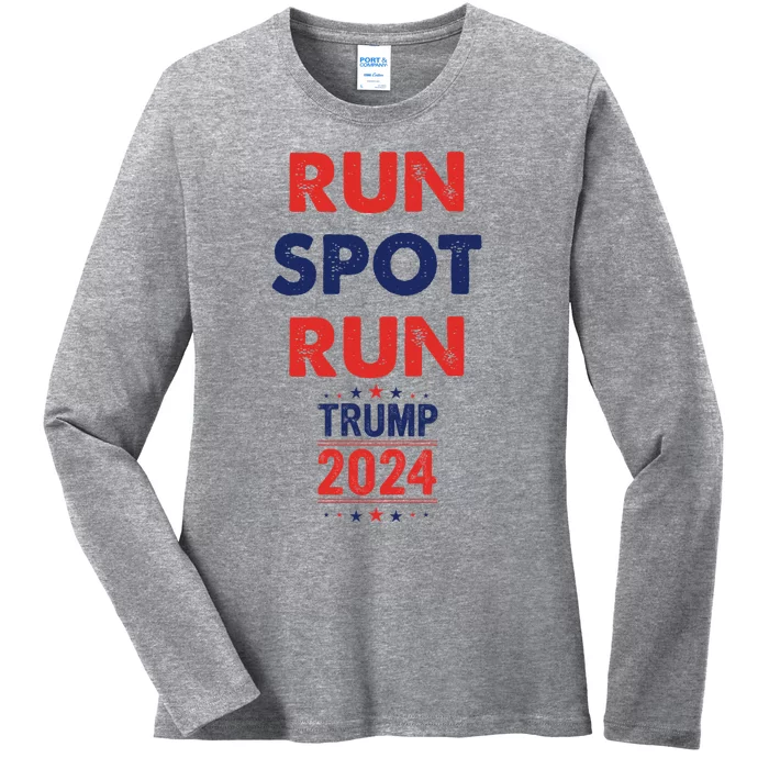 Run Spot Run 2024 Trump Debate Election 2024 Ladies Long Sleeve Shirt