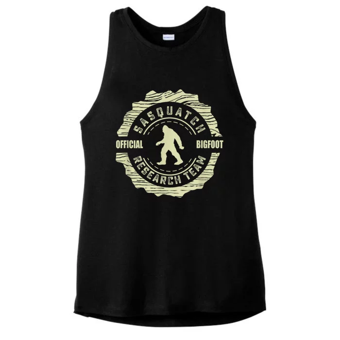 Retro Sasquatch Research Team Vintage Bigfoot Ladies Tri-Blend Wicking Tank