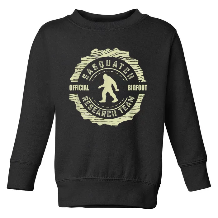 Retro Sasquatch Research Team Vintage Bigfoot Toddler Sweatshirt