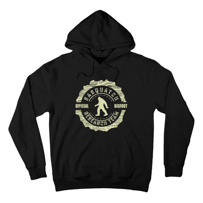 Retro Sasquatch Research Team Vintage Bigfoot Tall Hoodie