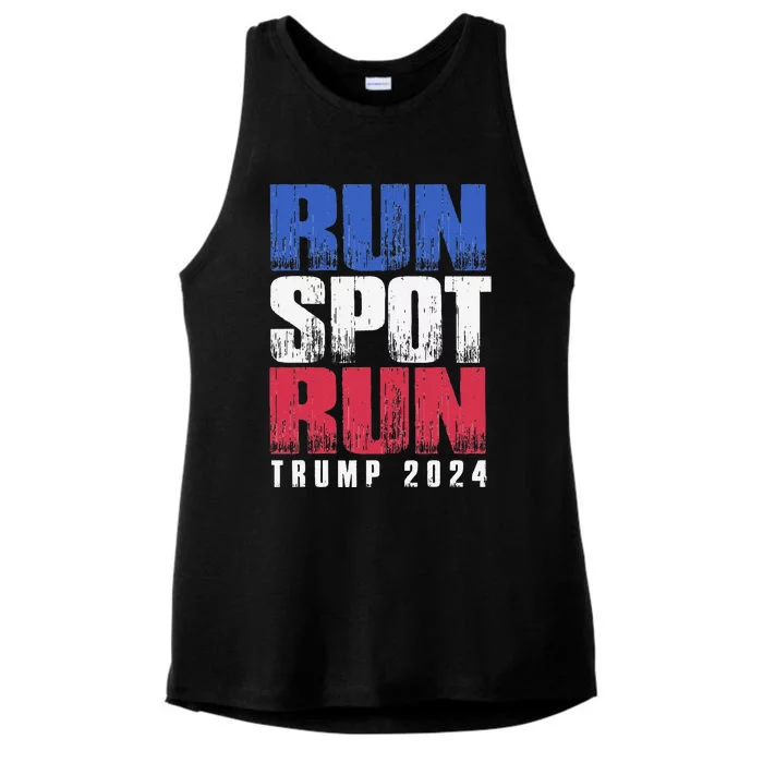 Run Spot Run Run Spot Run Gift Ladies Tri-Blend Wicking Tank