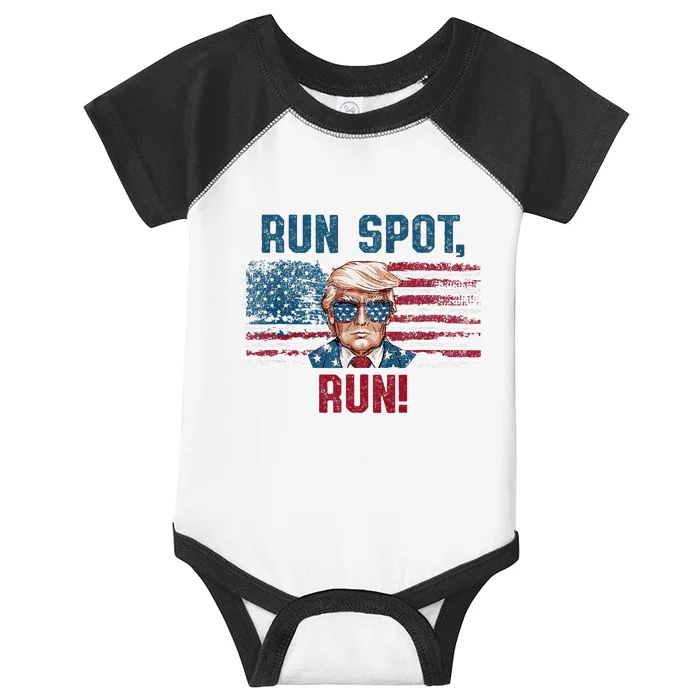 Run Spot Run Funny Donald Trump Debate Infant Baby Jersey Bodysuit