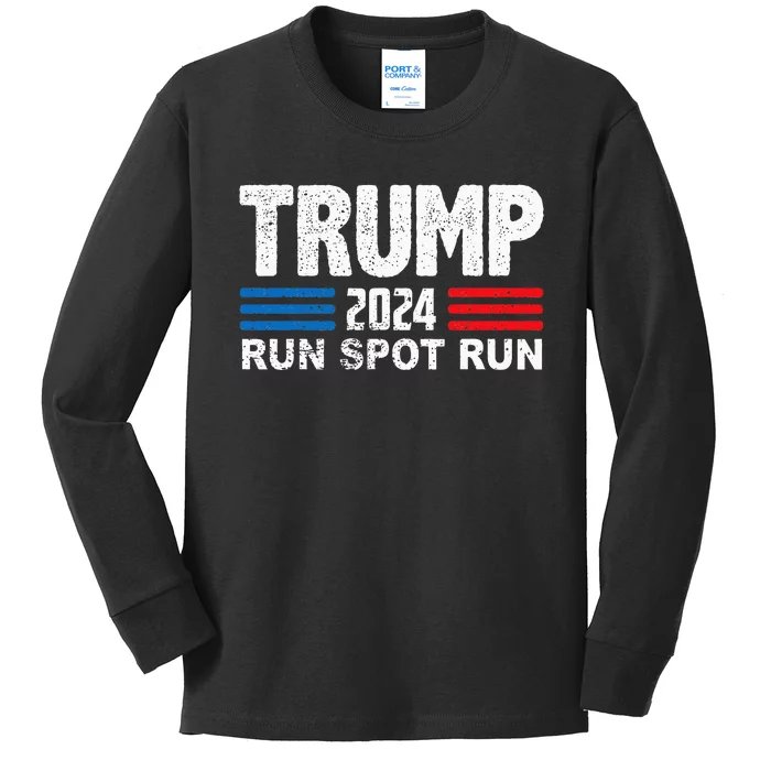 Run Spot Run Trump 2024 Debate Kids Long Sleeve Shirt