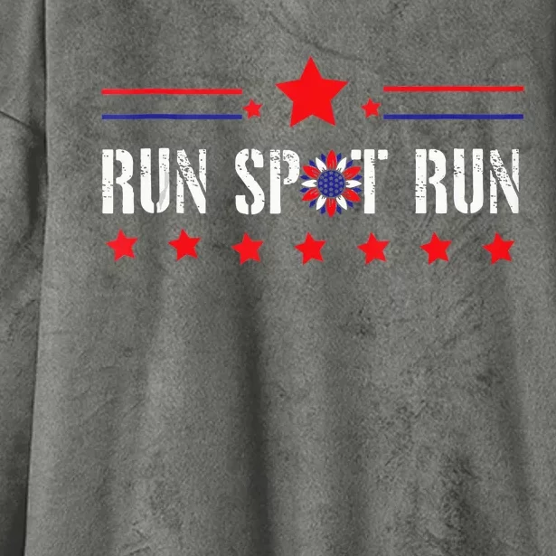 Run Spot Run Elections 2024 Democrat Republican Hooded Wearable Blanket