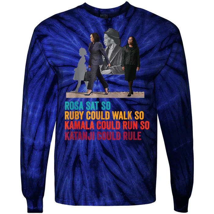 Rosa Sat Ruby Walk Kamala Run So Ketanji Could Rule Kbj Meme Tie-Dye Long Sleeve Shirt