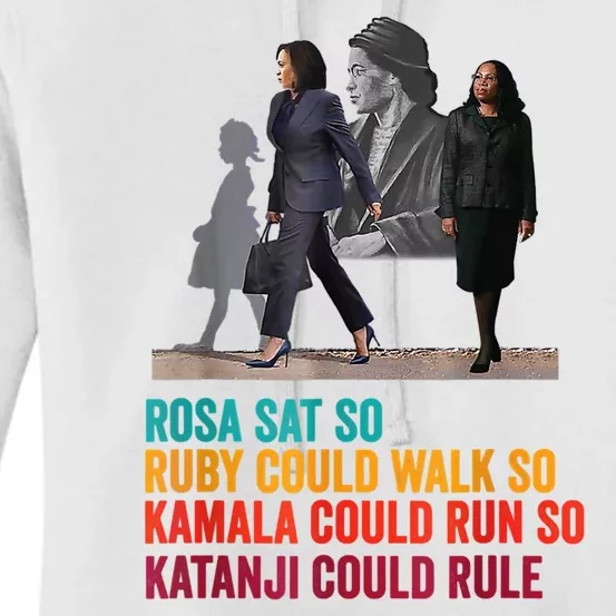 Rosa Sat Ruby Walk Kamala Run So Ketanji Could Rule Kbj Meme Women's Pullover Hoodie