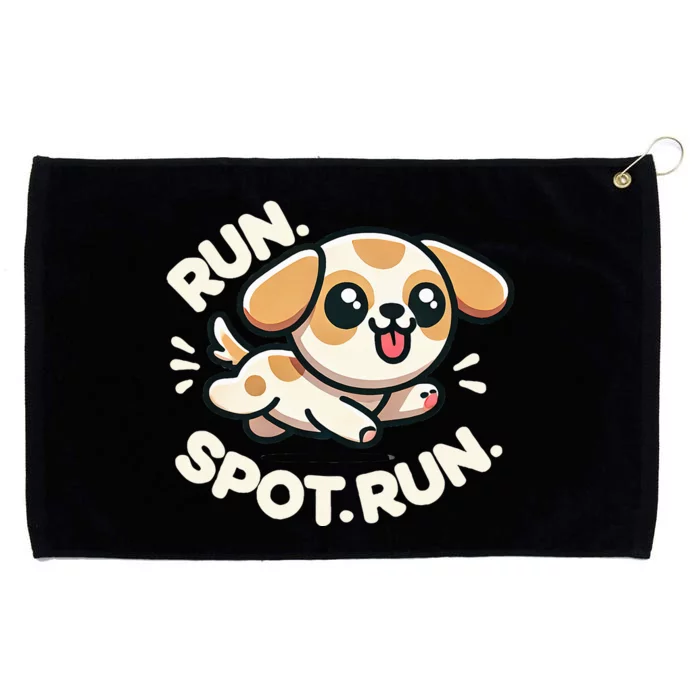 Run Spot Run Dog Humor Grommeted Golf Towel