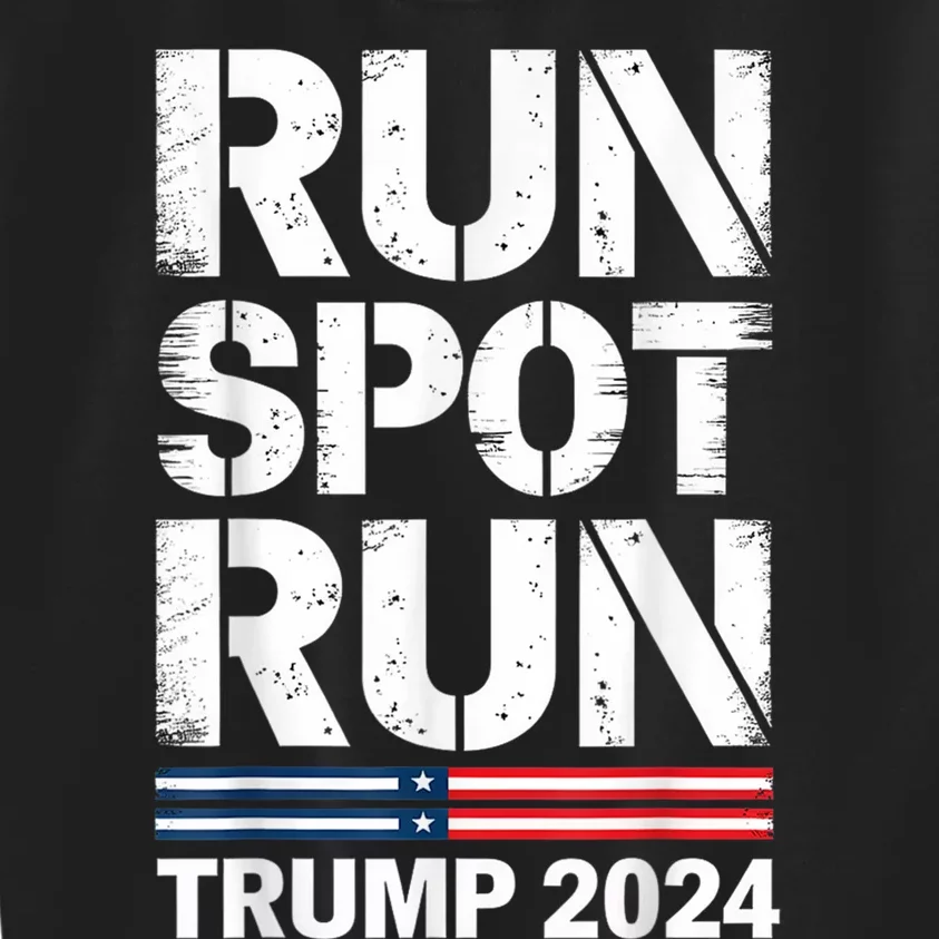 Run Spot Run Trump 2024 Debate Quote Funny Political Kids Sweatshirt