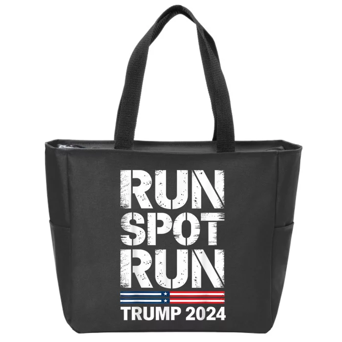 Run Spot Run Trump 2024 Debate Quote Funny Political Zip Tote Bag