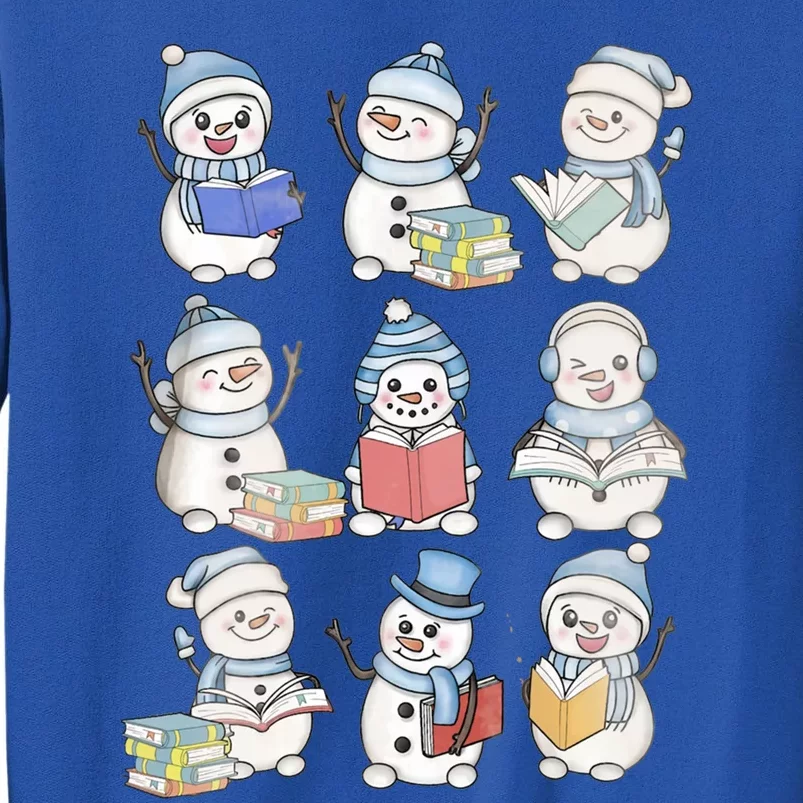 Retro Snow Reading Book Teacher Christmas Librarian Cute Gift Tall Sweatshirt