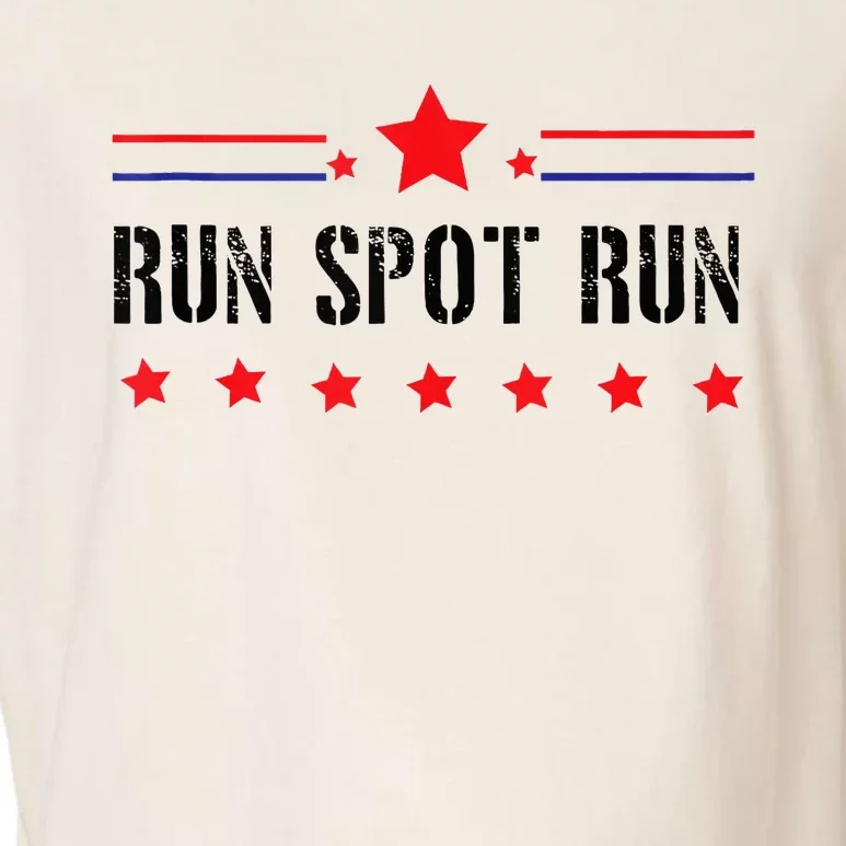 Run Spot Run Presidential Debate Harris Trump Garment-Dyed Women's Muscle Tee