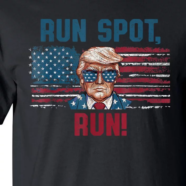 Run Spot Run Funny Donald Trump Debate Quote 2024 Kamala Tall T-Shirt