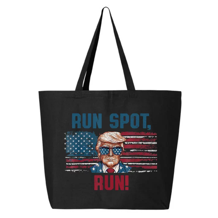 Run Spot Run Funny Donald Trump Debate Quote 2024 Kamala 25L Jumbo Tote