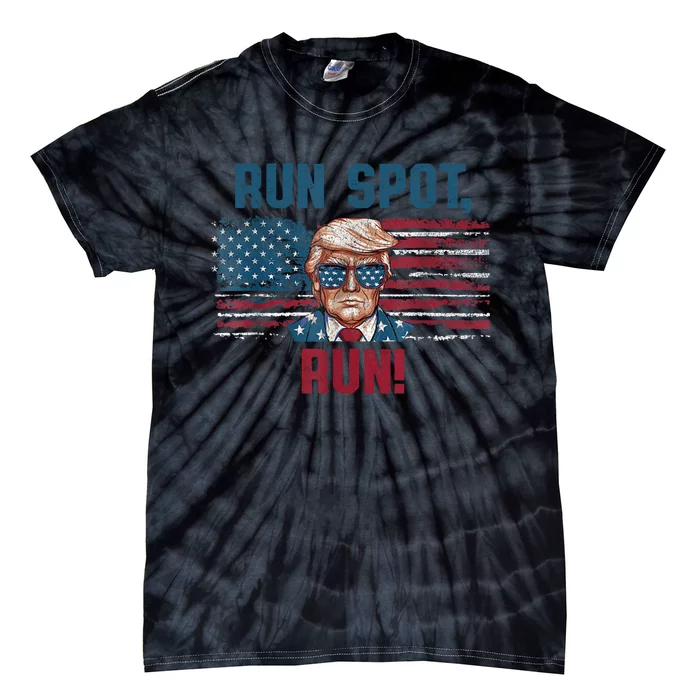 Run Spot Run Funny Donald Trump Debate Quote 2024 Kamala Tie-Dye T-Shirt