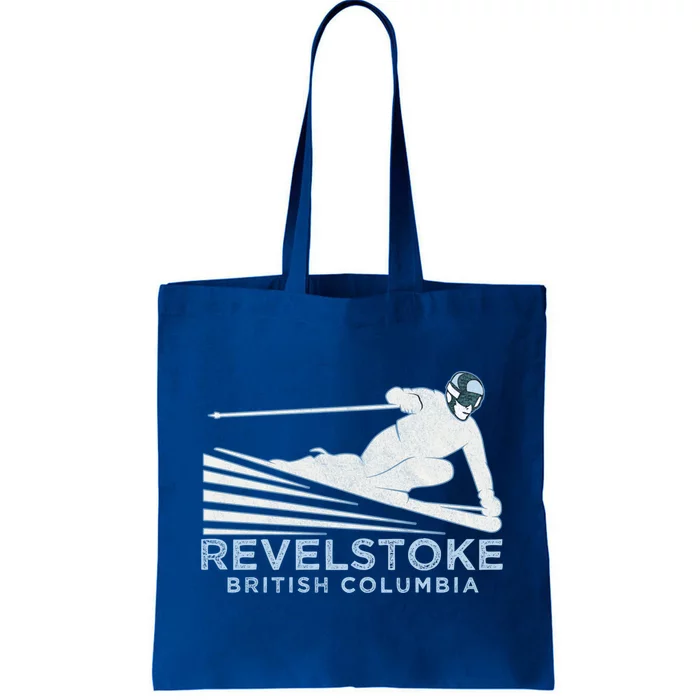 Retro Ski Revelstoke Bc Illustration Gift Vintage Snow Ski Gift Tote Bag