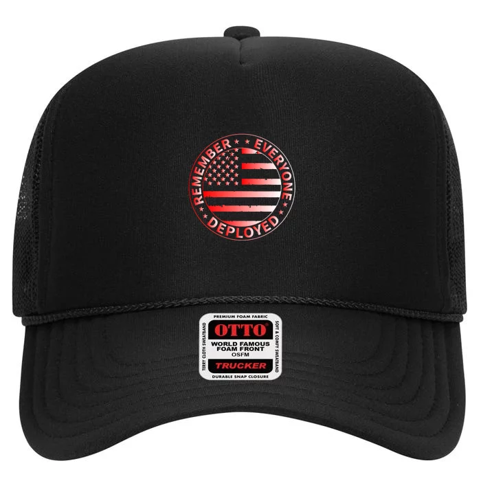 R.E.D. Soldiers Remember Everyone Deployed R.E.D. Friday Front & Back High Crown Mesh Trucker Hat