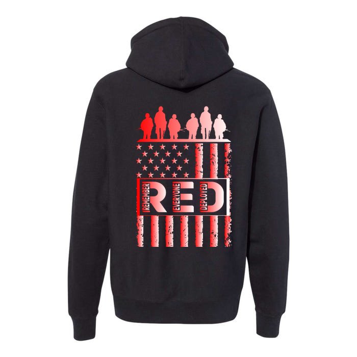 R.E.D. Soldiers Remember Everyone Deployed R.E.D. Friday Front & Back Premium Hoodie