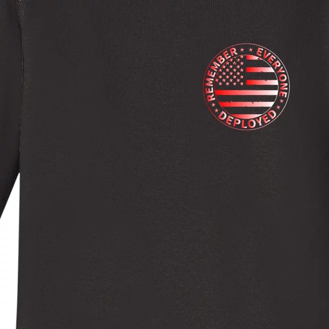 R.E.D. Soldiers Remember Everyone Deployed R.E.D. Friday Front & Back Baby Long Sleeve Bodysuit